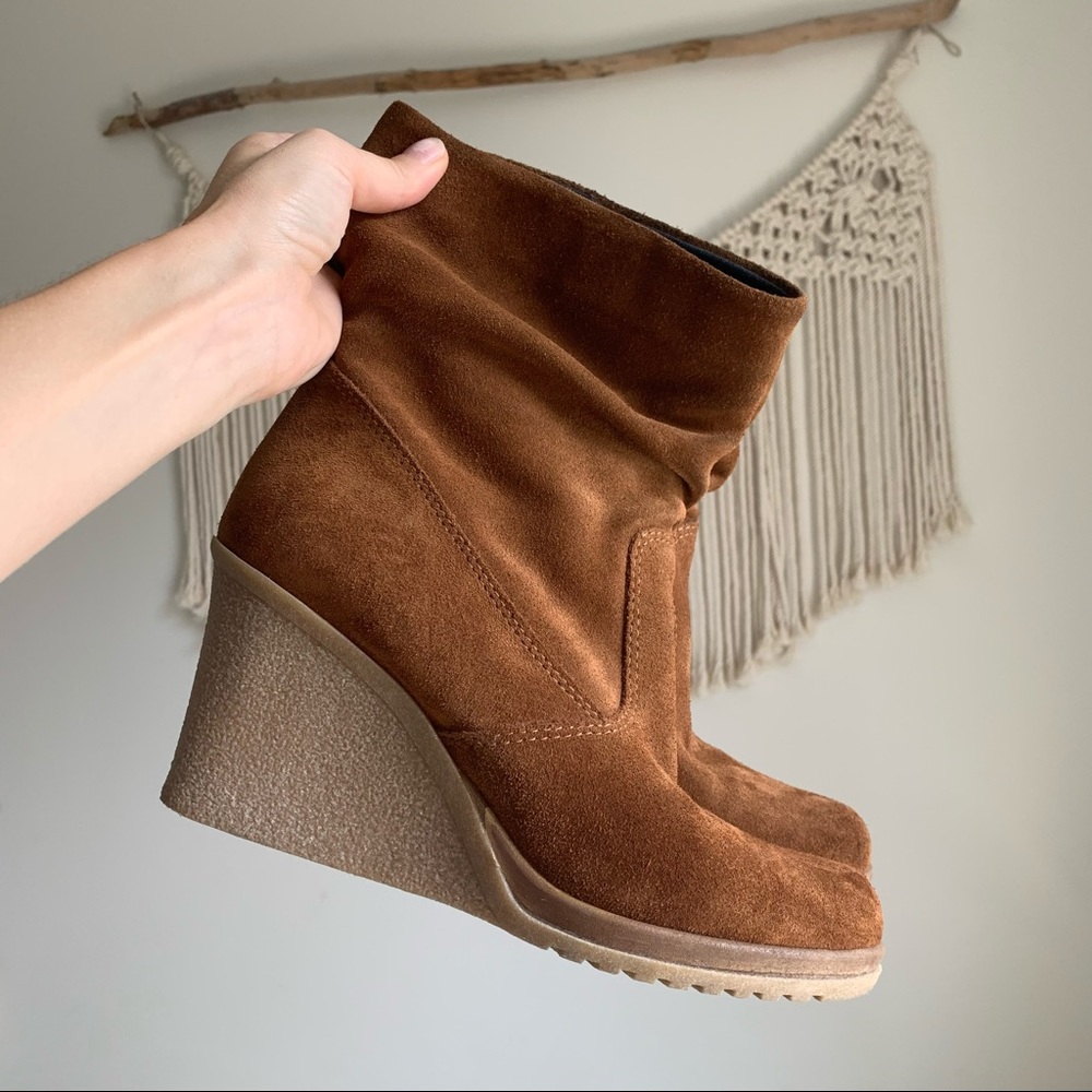 Le Chateau Brown Suede Heeled Boots
